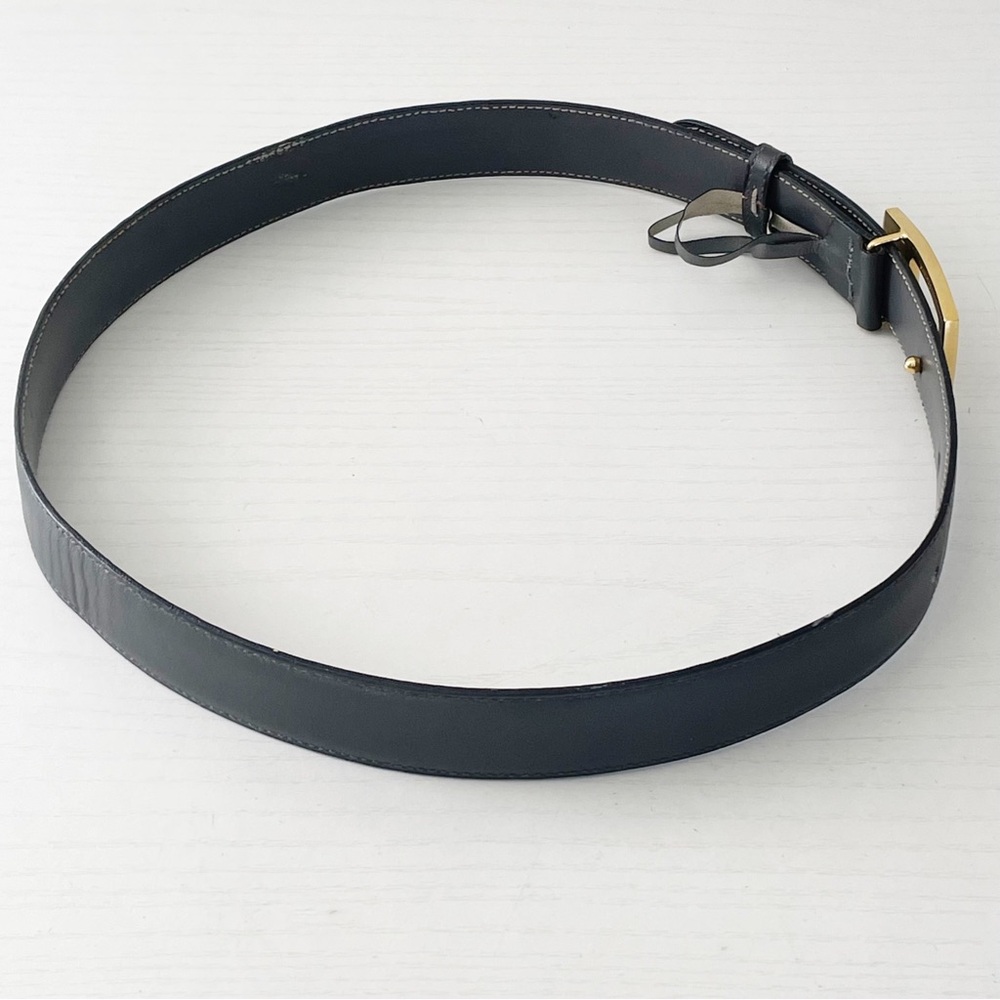 Gucci gray leather gold buckle vintage minimal belt rare small - Picture 4 of 10